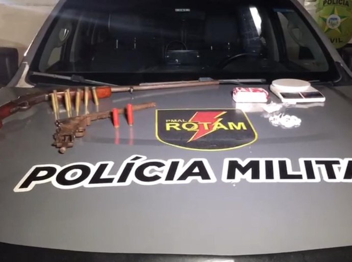 Operação integrada prende dois homens com armas e drogas no município do Pilar