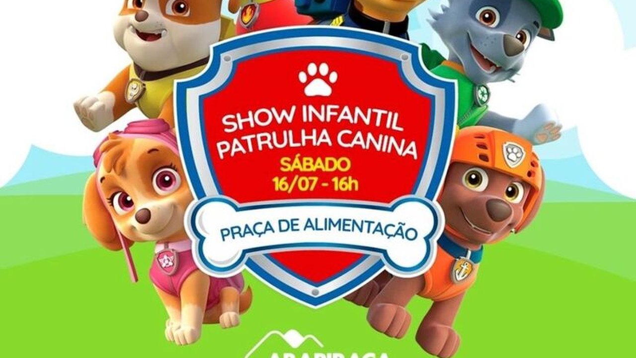 Arapiraca Garden Shopping promove show infantil gratuito da Patrulha Canina