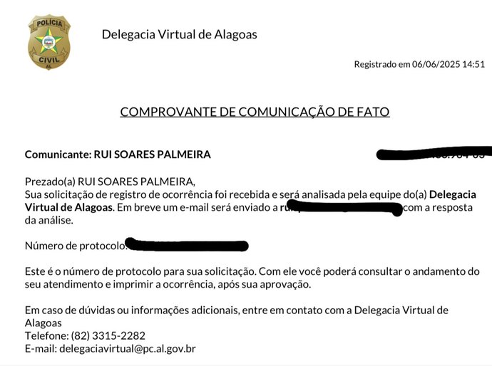 Rui Palmeira denuncia golpe com uso indevido de seu nome
