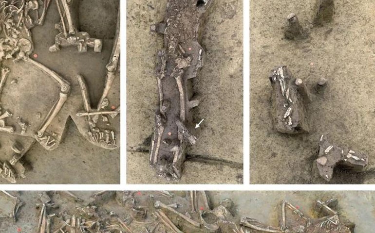 Pesquisadores revelam cemitério de 7 mil anos com 77 esqueletos, quase todos sem crânio