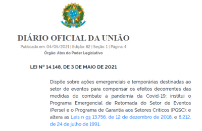 Programa Emergencial de Retomada do Setor de Eventos foi sancionado com vetos 