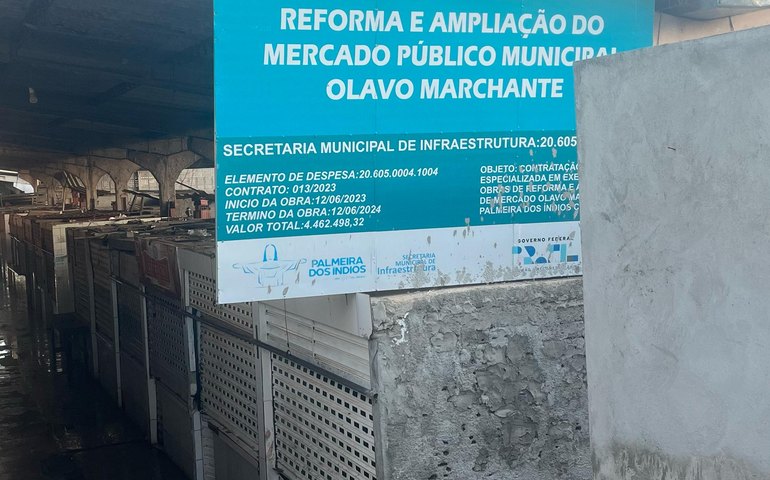 Mercado Público de Palmeira dos Índios segue com reforma paralisada: população cobra respostas sobre obra milionária