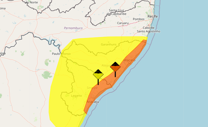 Alertas foram emitidos na manhã desta quinta-feira