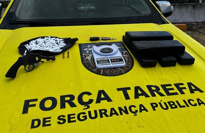 Polícia Militar apreende arma de fogo e cerca de 4,5Kg de maconha em São Sebastião