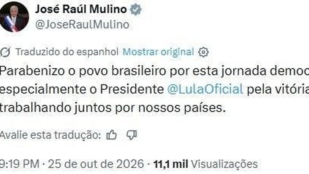 Presidentes de Panamá e Paraguai parabenizam Lula pela reeleição
