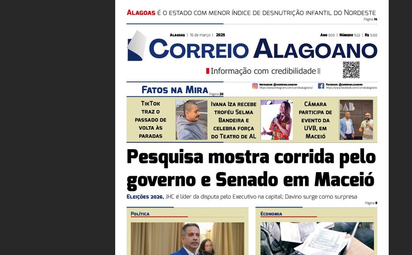 Pesquisa mostra corrida pelo governo e Senado em Maceió