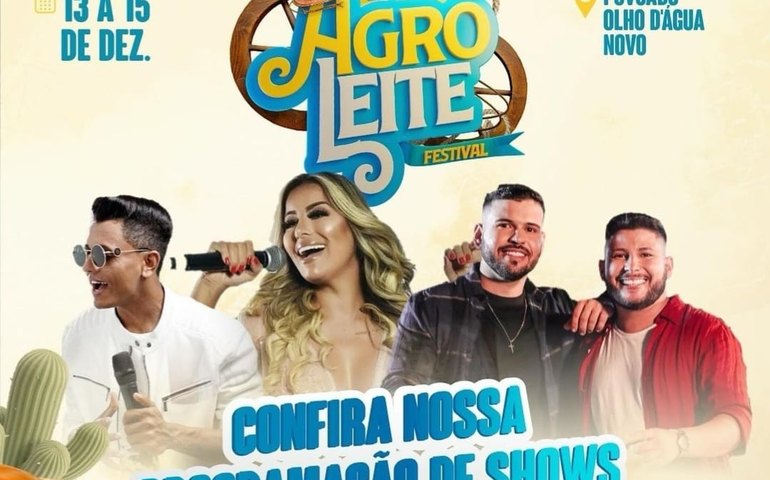 Prefeitura de Belo Monte divulga programação oficial de shows do 2º AgroLeite Festival