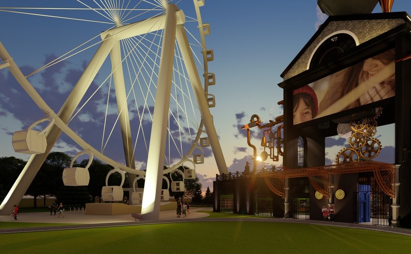 Mundo a Vapor apresenta primeira roda gigante temática do mundo em coletiva no Festuris