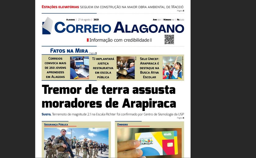 Tremor de terra assusta moradores de Arapiraca