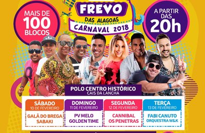 Prefeitura de Marechal divulga programação do Carnaval 2018-Terra do Frevo das Alagoas