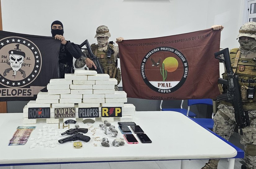 Em Santana do Ipanema, operação da PM apreende mais de 40 quilos de cocaína