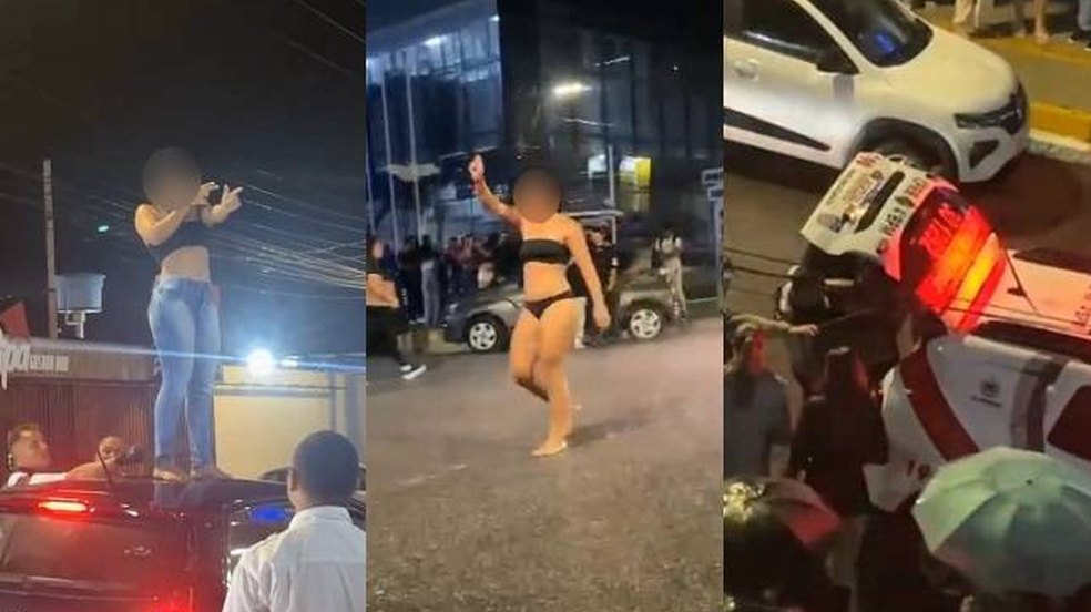 Mulher em surto psicótico causa tumulto em frente ao Cesmac, em Maceió