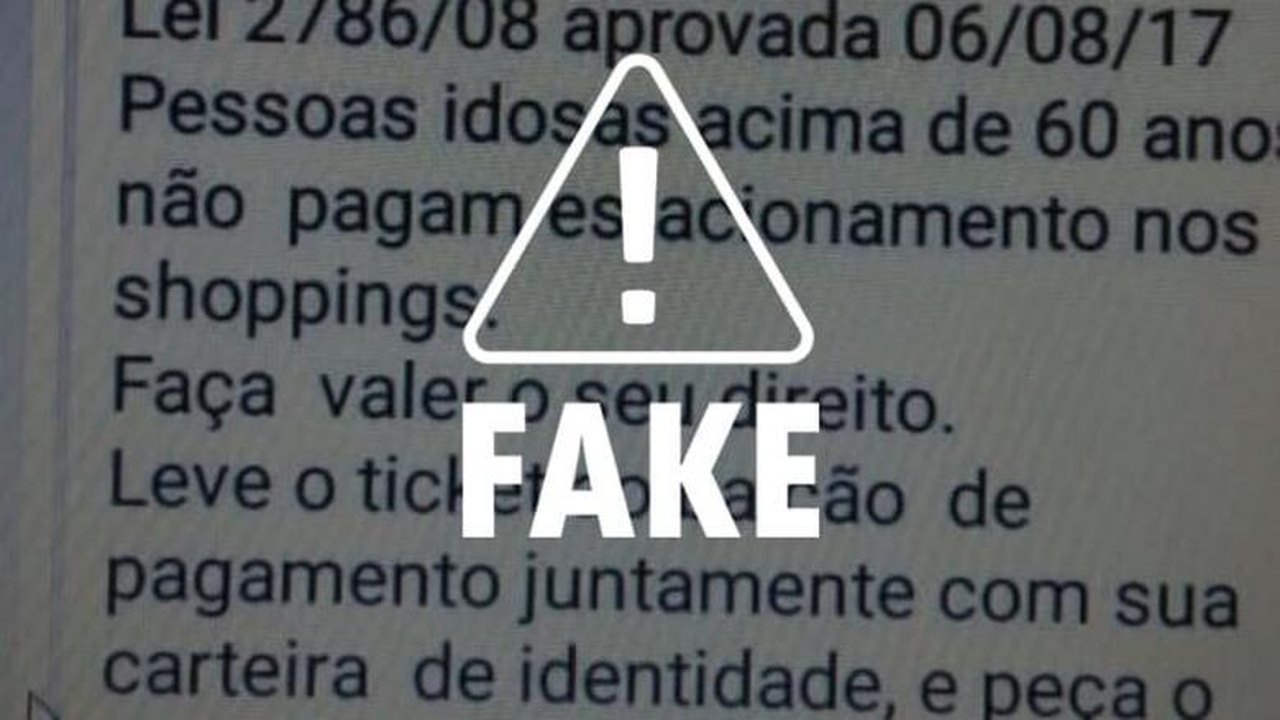 É falso que lei isenta idosos de pagar estacionamento em shopping