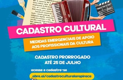 Prefeitura de Arapiraca prorroga prazo de inscrição para o Cadastro Cultural do Município