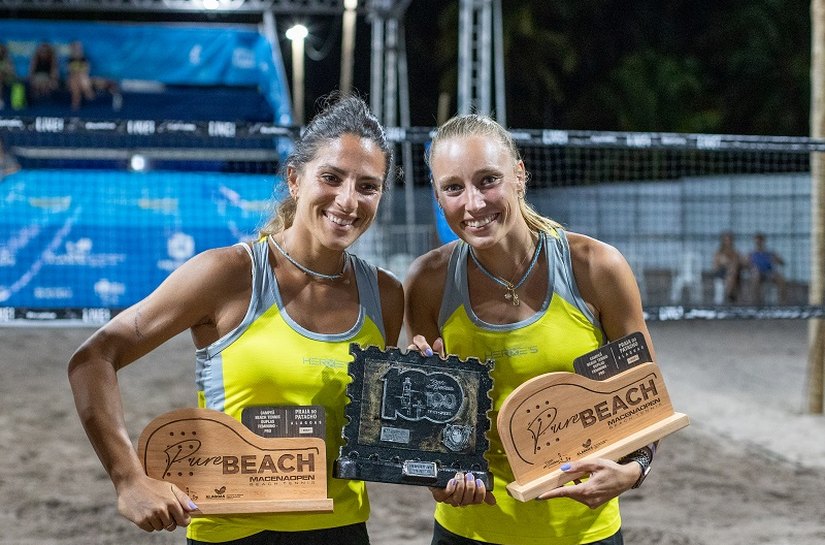 Dupla de italianas e italiano com espanhol levam os principais títulos do Pure Beach, na Praia do Patacho