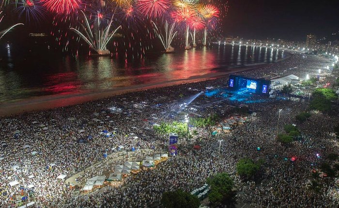 Fogos em Copacabana