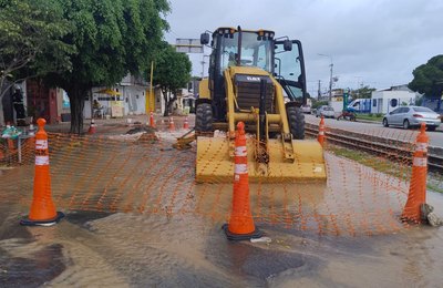 Obra emergencial: BRK executa reparo de vazamento de grande porte no Jaraguá