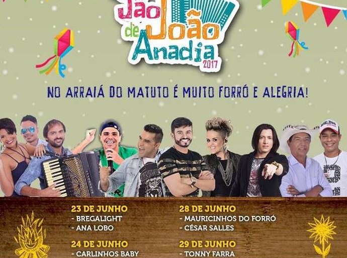 Prefeitura de Anadia divulga programação oficial do São João 2017