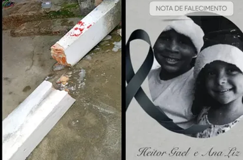 Queda de pilastra mata duas crianças da mesma família no bairro do Prado