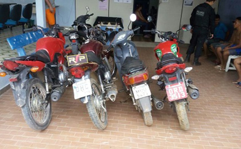 3º BPM recupera quatro motocicletas roubadas e detém quatro jovens em Arapiraca