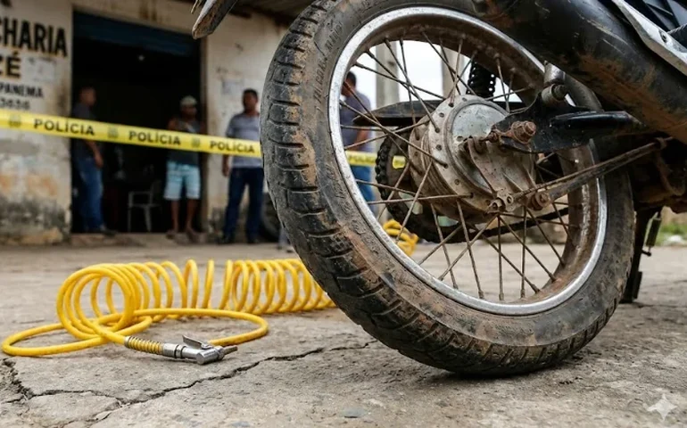 Execução em Santana do Ipanema: homem é morto a tiros pelas costas enquanto calibrava pneu de moto