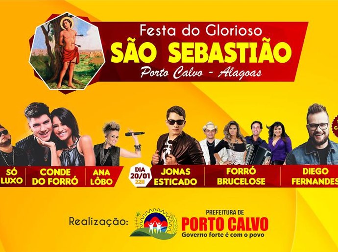 Shows artísticos começam nesta quinta na festa de São Sebastião de Porto Calvo