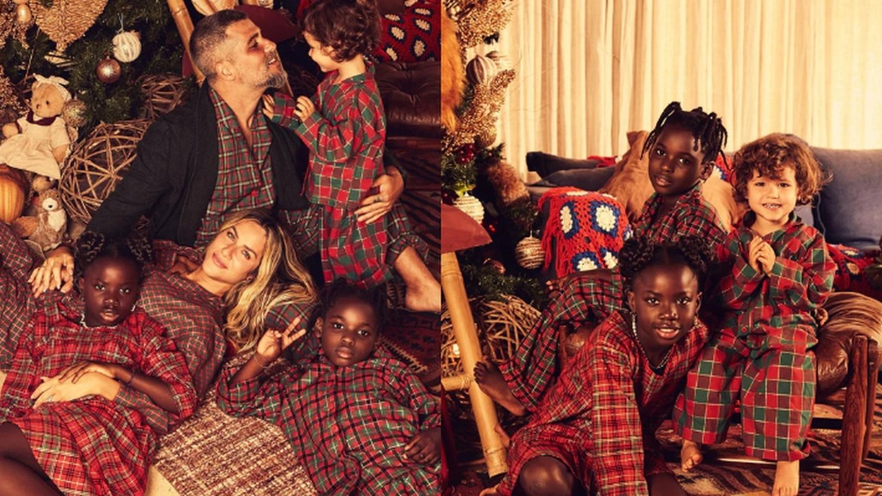 Giovanna Ewbank e Bruno Gagliasso compartilham ensaio de Natal da família