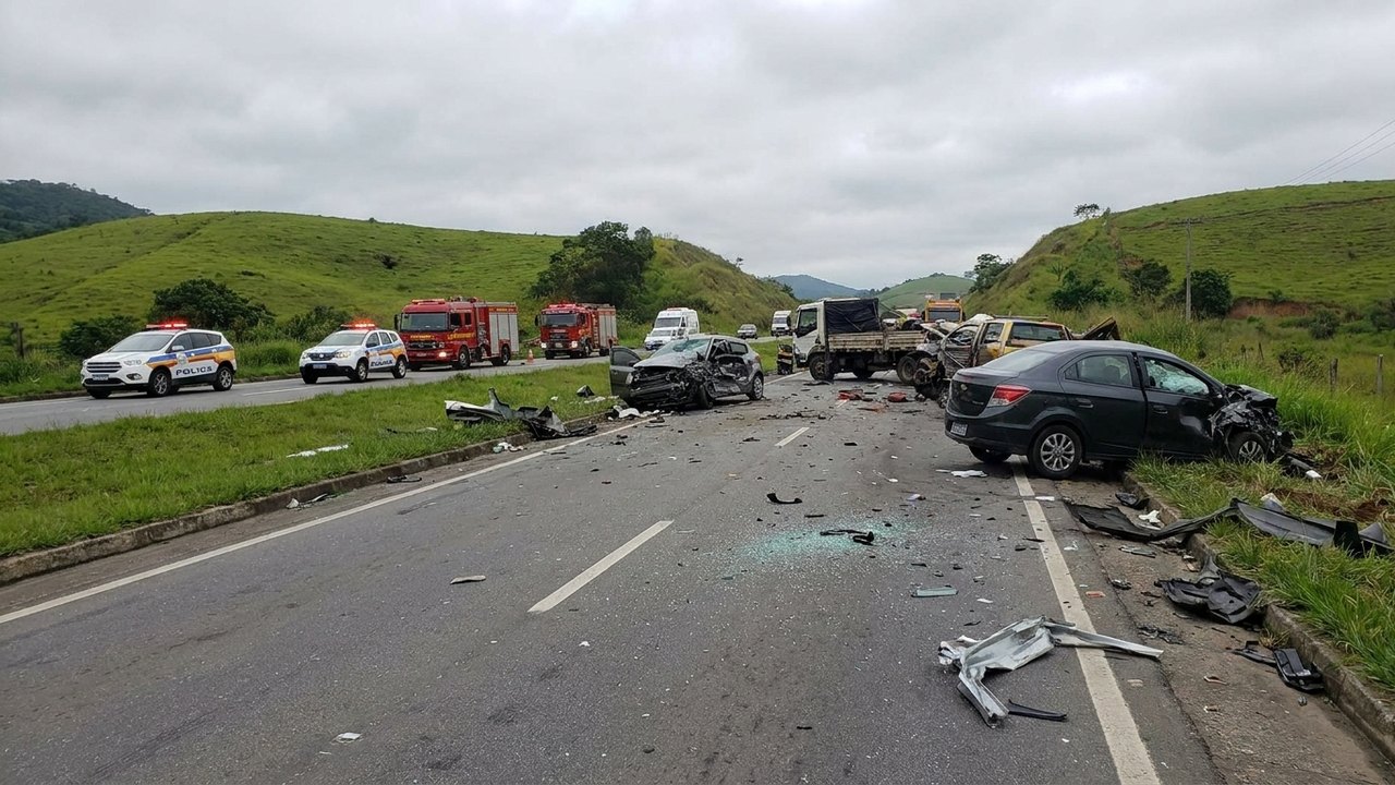 Cinco morrem em acidente na BR-393, altura de Barra do Piraí