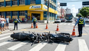 Motociclista embriagado fura sinal vermelho, atinge gestante e acaba preso no Tabuleiro