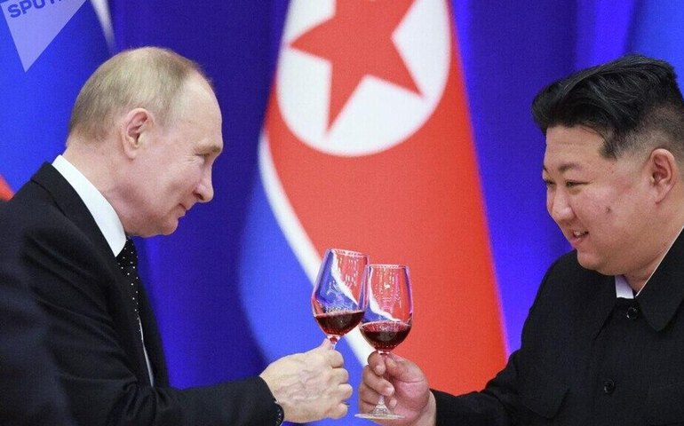 Kim Jong-un parabeniza Vladimir Putin pelo Dia da Rússia, informa mídia estatal