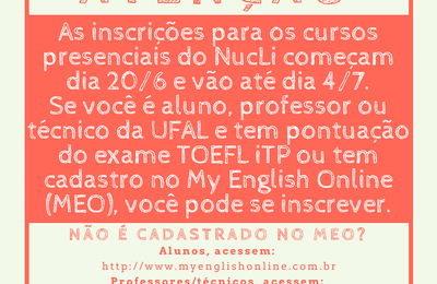 Nucli Ufal oferece cursos de inglês para estudantes e servidores