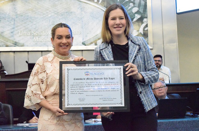 Parlamento alagoano concede comenda Lily Lages à primeira-dama de União dos Palmares