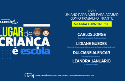 Live discutirá medidas para erradicar o trabalho infantil