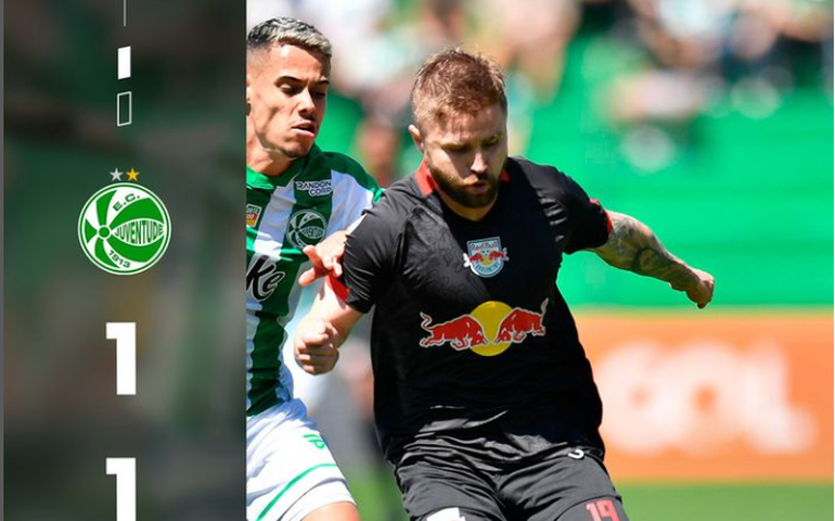 Juventude cede empate ao Red Bull Bragantino e perde chance de se afastar da degola