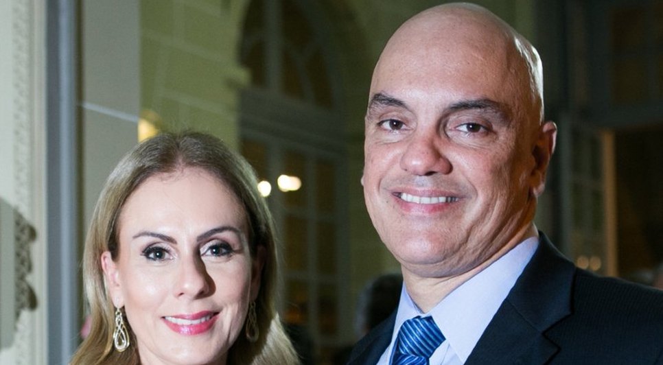 Alexandre de Moraes e sua mulher Viviane Barci