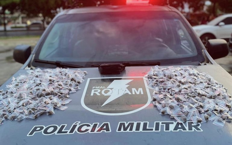 PM apreende arma de fogo, mais de 40 munições e  drogas  em Maceió
