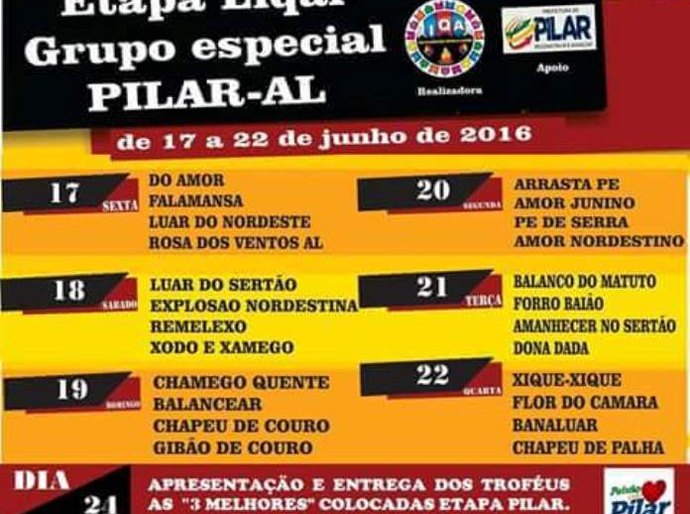Concurso de quadrilhas juninas começa na próxima sexta-feira, 17, em Pilar