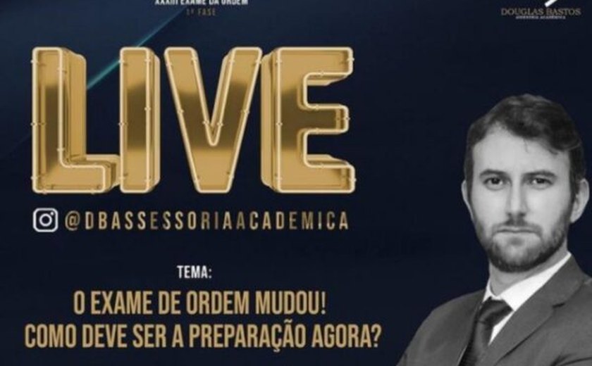 Live com especialistas orienta alunos sobre preparação para 33º exame da OAB