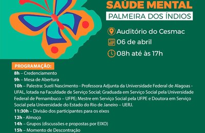 I Conferência Municipal de Saúde Mental acontece nesta quarta (6), em Palmeira