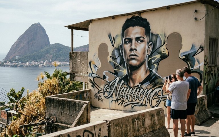 Filho de traficante tem mural em sua homenagem num dos principais pontos turísticos do Rio