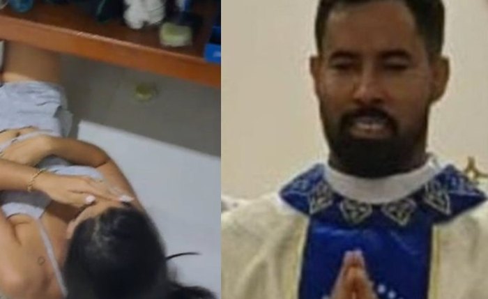 No vídeo, o padre é flagrado com noiva de fiel dentro de casa paroquial No vídeo, o padre é flagrado com noiva de fiel dentro de casa paroquial