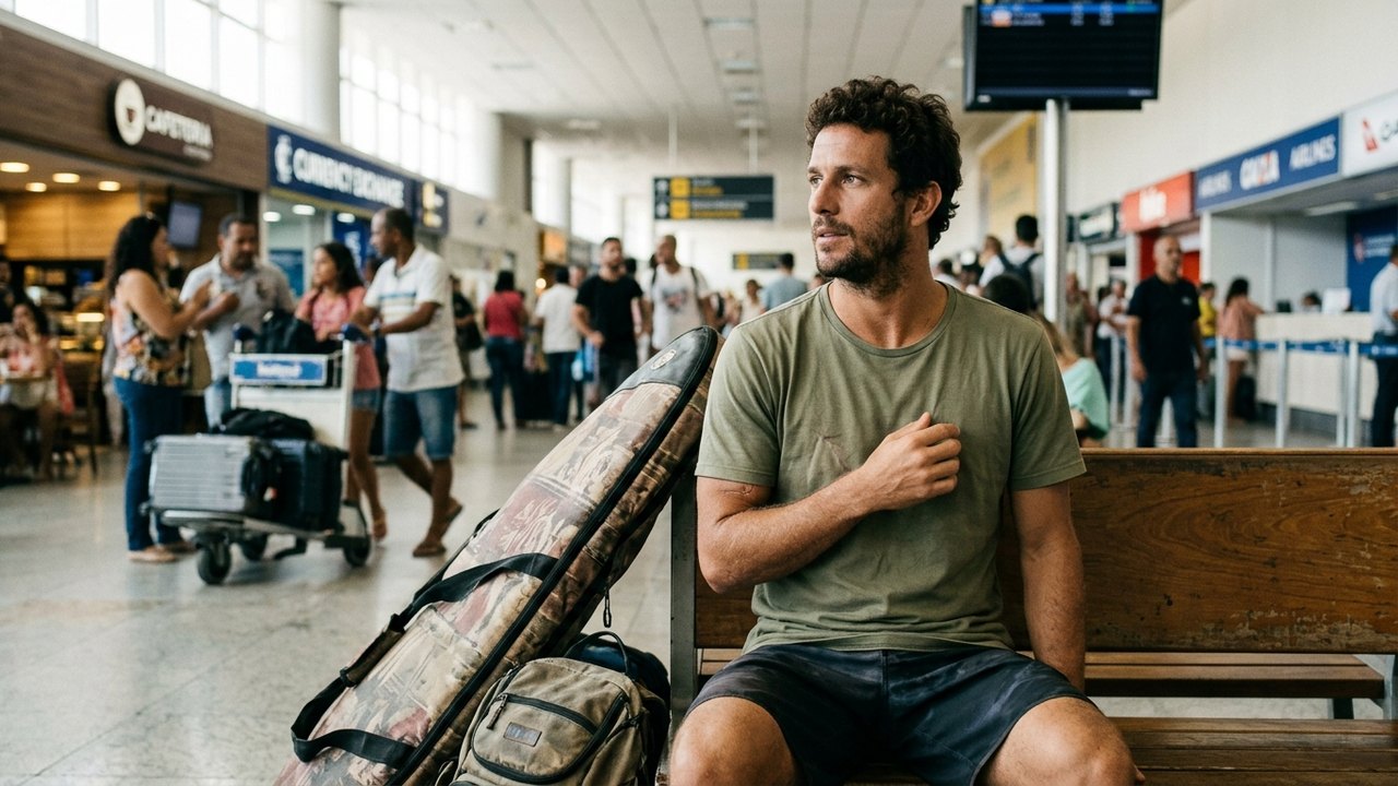 Surfista brasileiro atingido no coração por peixe-agulha retorna ao país após cirurgia