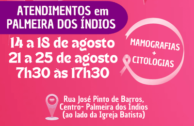 Atendimentos na Unidade Móvel do Hospital de Amor iniciam nesta segunda (14), em Palmeira