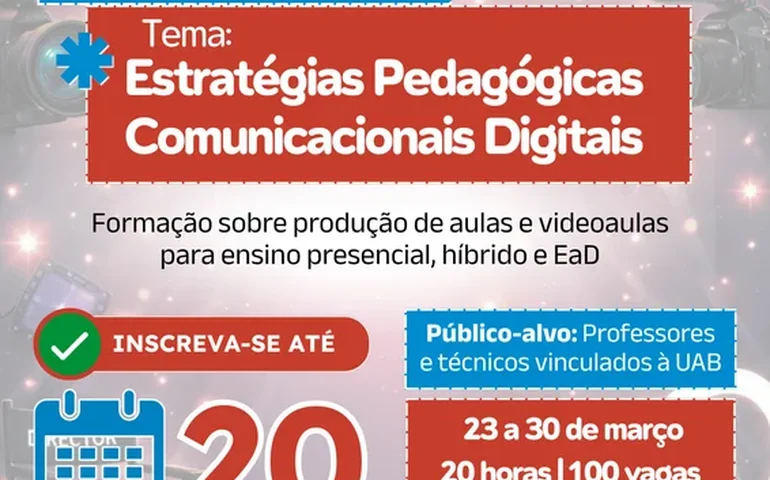 Inscrições abertas para formação sobre produção de aulas e videoaulas