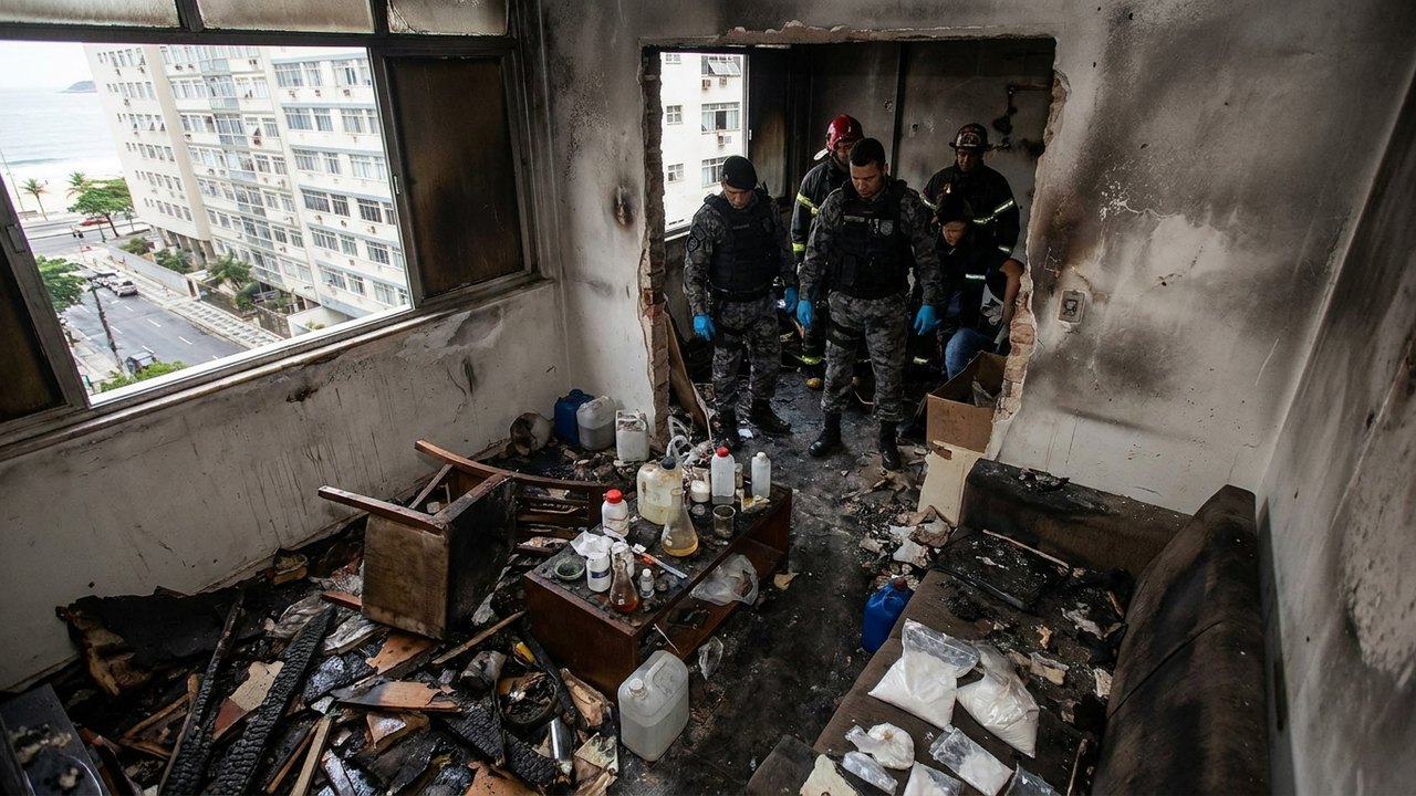 Explosão em apartamento faz PM descobrir refinaria de drogas em Copacabana