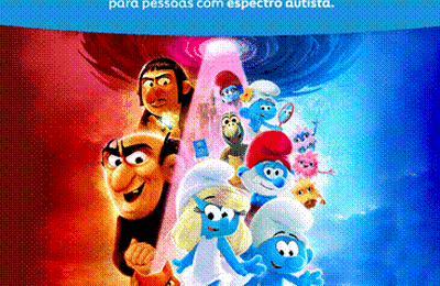 Kinoplex Azul: sessão adaptada para pessoas no espectro autista deste mês irá exibir ‘’Smurfs’’