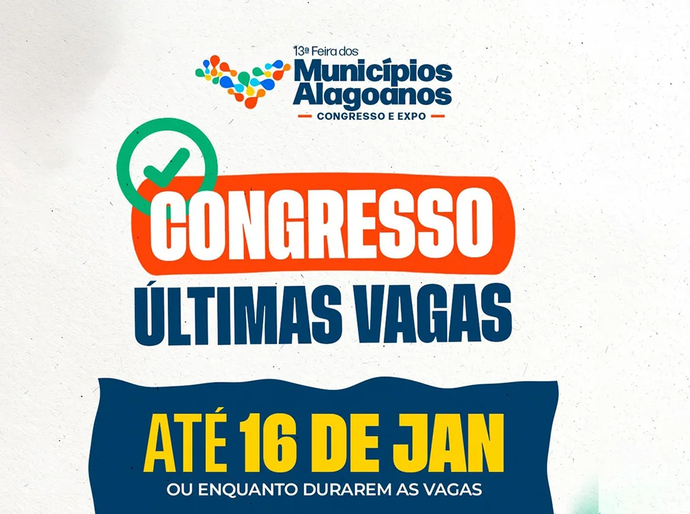 Inscrições para o Congresso dos Municípios encerram nesta sexta (16)