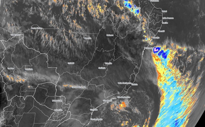 Semarh emite Aviso Meteorológico para ocorrência de de chuvas durante todo fim de semana em Alagoas