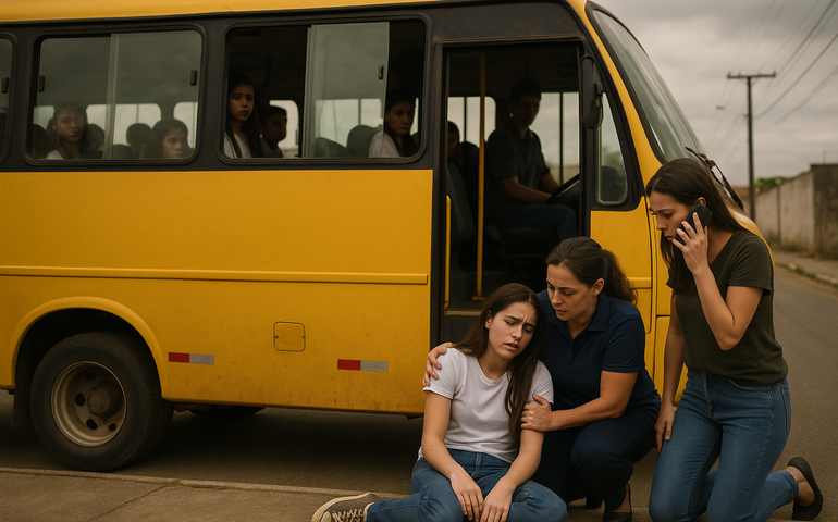 Alerta: estudante passa mal em ônibus escolar após beber em Arapiraca