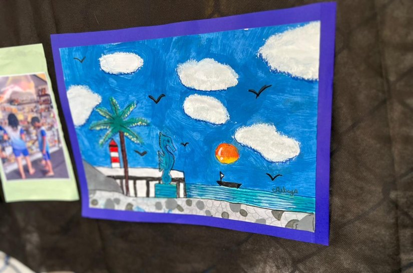 Alunos do tempo integral da Semed expõem pinturas inspiradas nas belezas naturais de Maceió